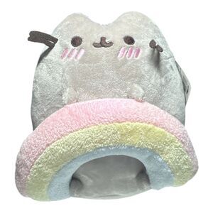 GUND Pusheen the Cat Blushing Holding Pastel Rainbow Kawaii Medium Size Plush St